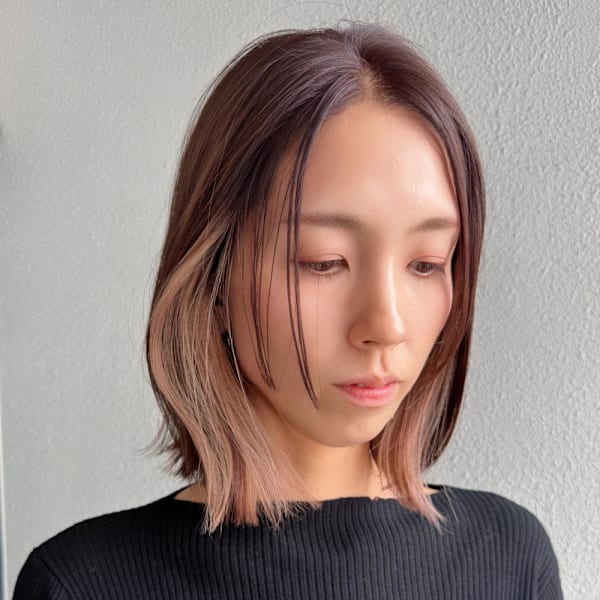 結べるくびれボブインナーカラー 結べるボブヘーゼル A95|Liara by artina 船橋店