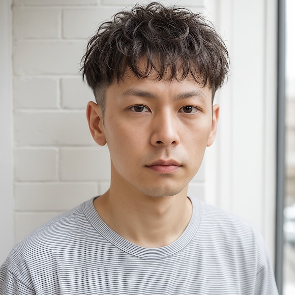 波巻きツイストスパイラル刈り上げマッシュp3 ローフェード
