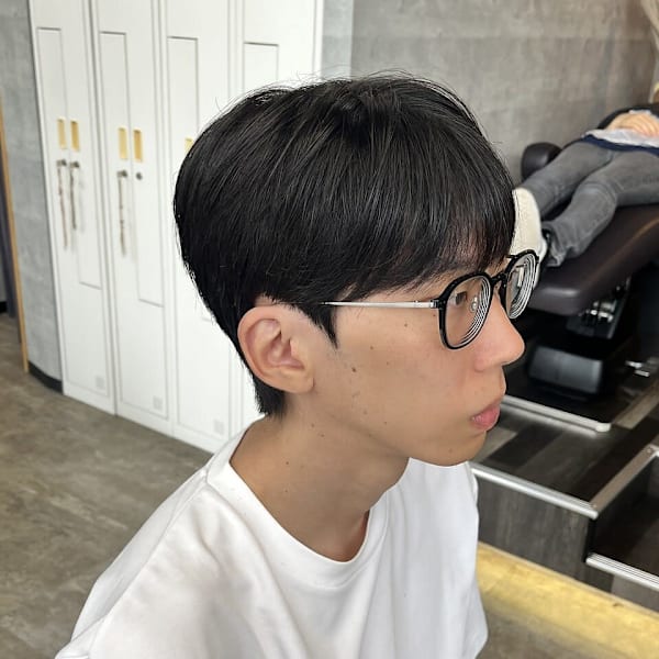 韓国スタイルダウンパーマメンズマッシュ