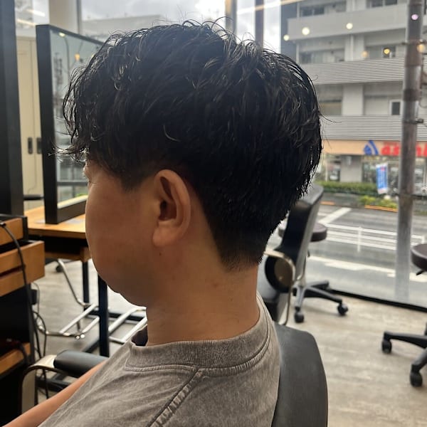 ラルフカールコンマバングツイストスパイラルアップバング短髪