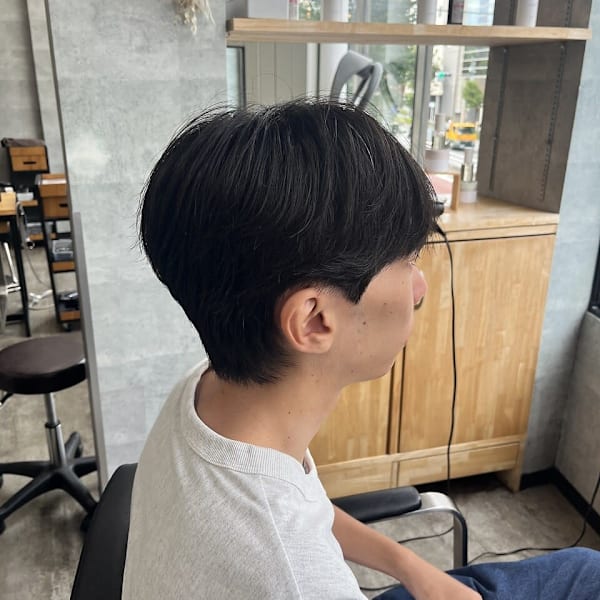 フェザーパーママッシュセンターパートニュアンスパーマ