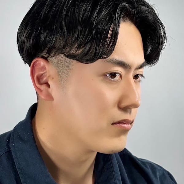 大宮メンズツーブロックセンターパート韓国風ビジネスヘア
