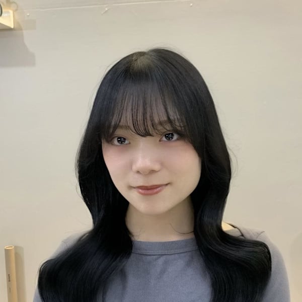 黒髪ワンホンロング
