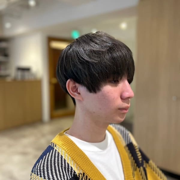 20代30代40代ツーブロックマッシュダークアッシュブルーカ
