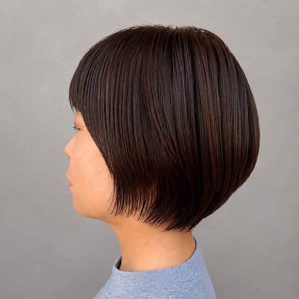 大人可愛い丸みショートボブ