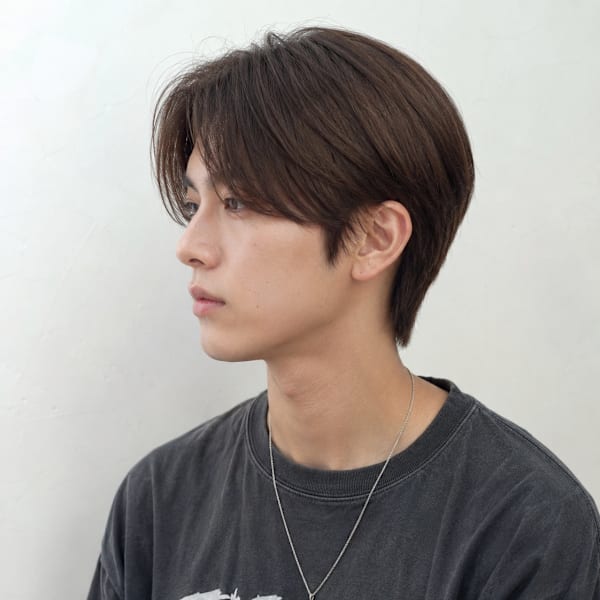 爽やか毛流れニュアンスパーマ×センターパートメンズヘア