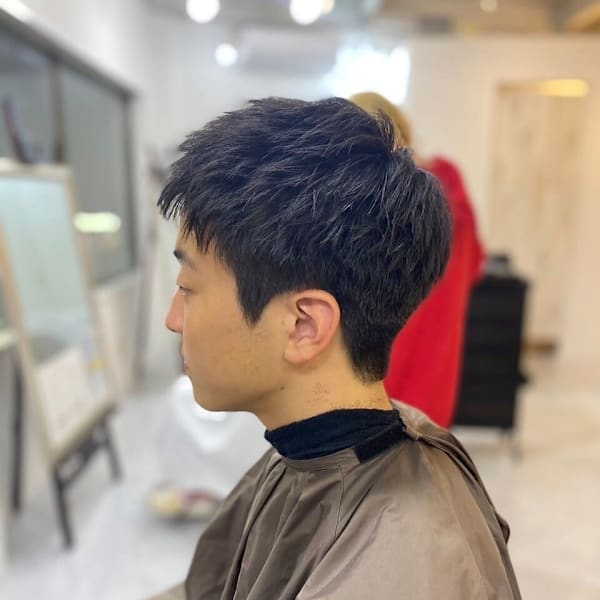 ブルージュセンターパートメンズパーマ爽やかメンズショート
