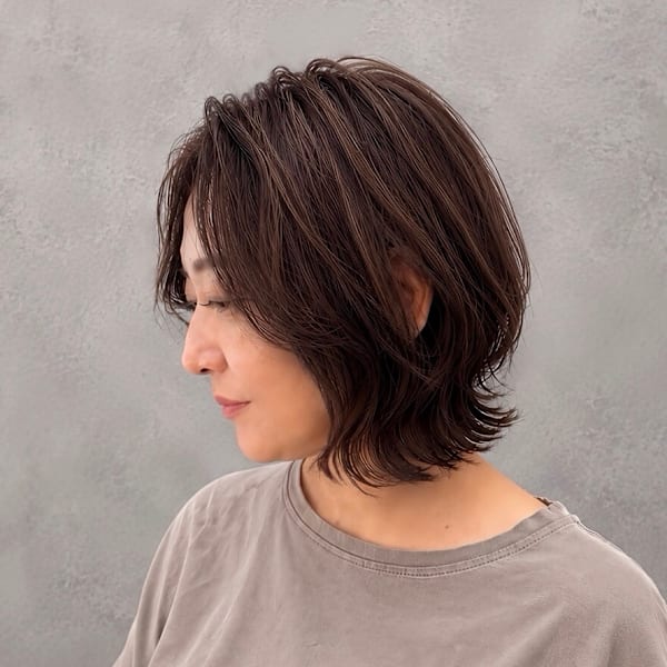 大人可愛い色っぽレイヤーボブ