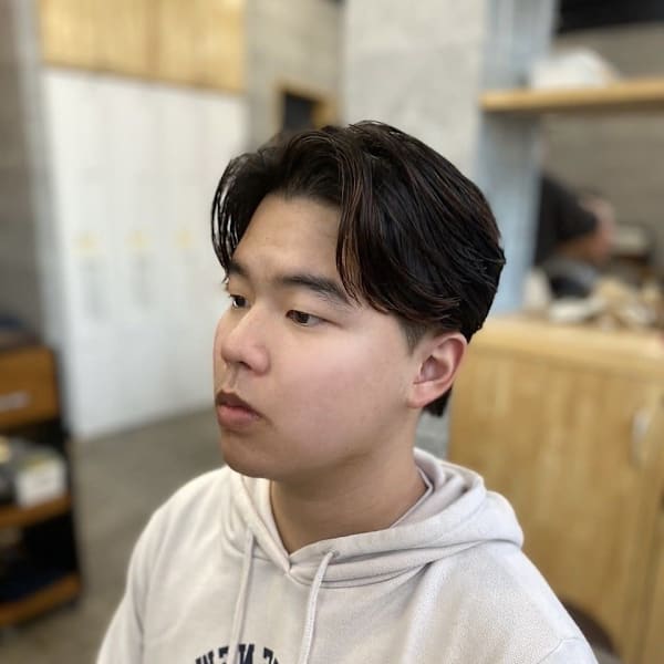 20代30代40代◎似合わせカットフェザーパーマブルーブラッ