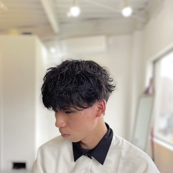 20代30代40代◎ブルーブラックサーフカールマッシュ