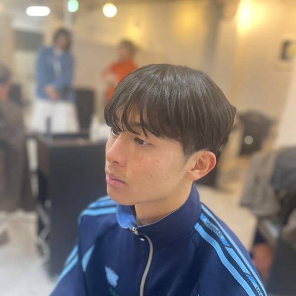 20代30代40代◎似合わせカットフェザーパーマブルーブラッ