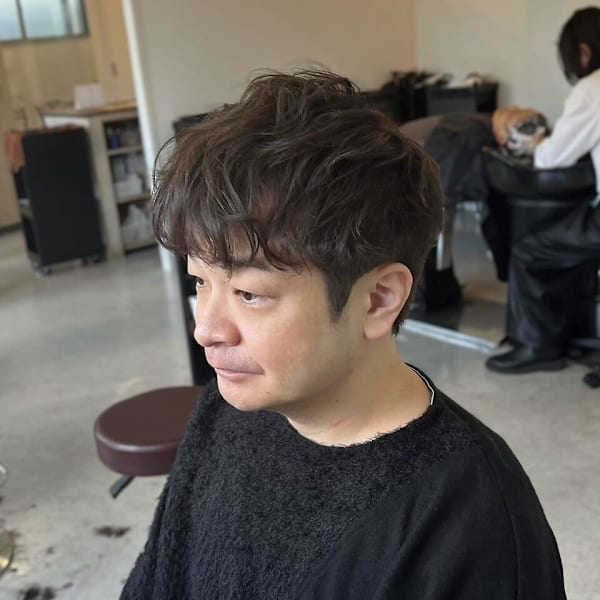 20代30代40代◎似合わせカットフェザーパーマブルーブラッ
