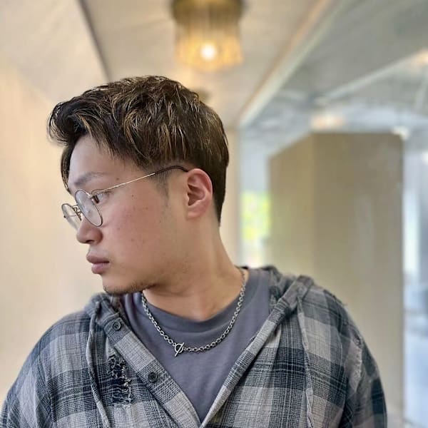 20代30代40代◎似合わせブルーブラック刈り上げセンターパ