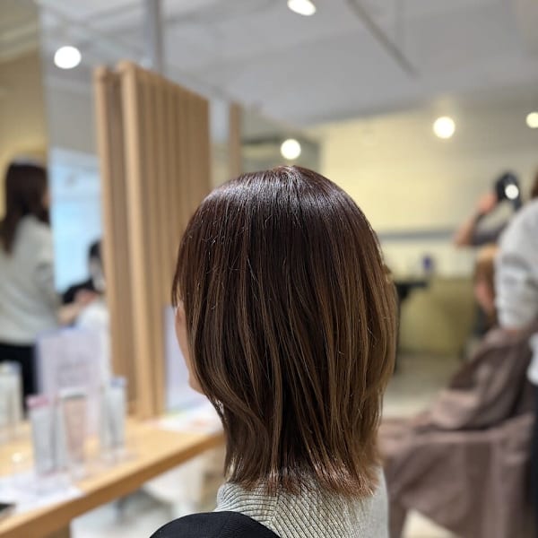 20代30代40代◎似合わせカットオリーブグレー小顔ミディア