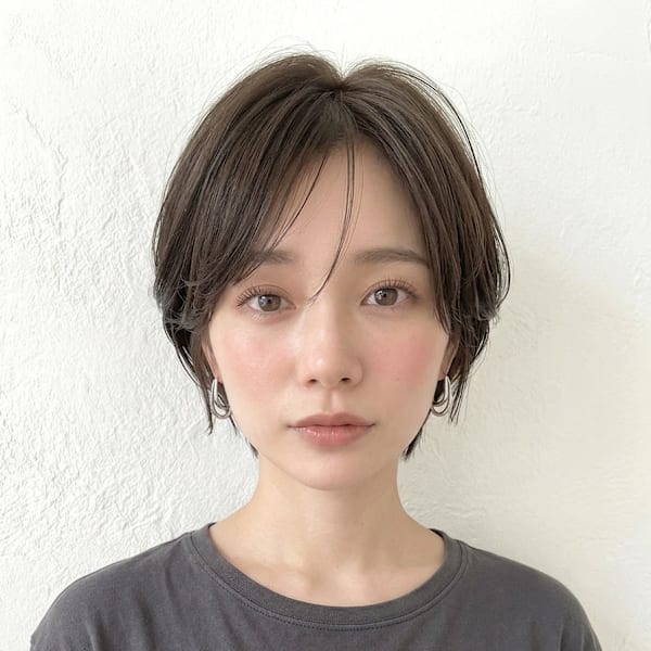 小顔くびれショート/似合わせカット/ブリーチなし/夏p1