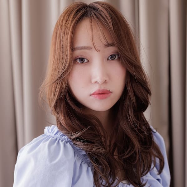 韓国巻き毛先パーマヨシンモリヘアーレイヤーロング20代30代