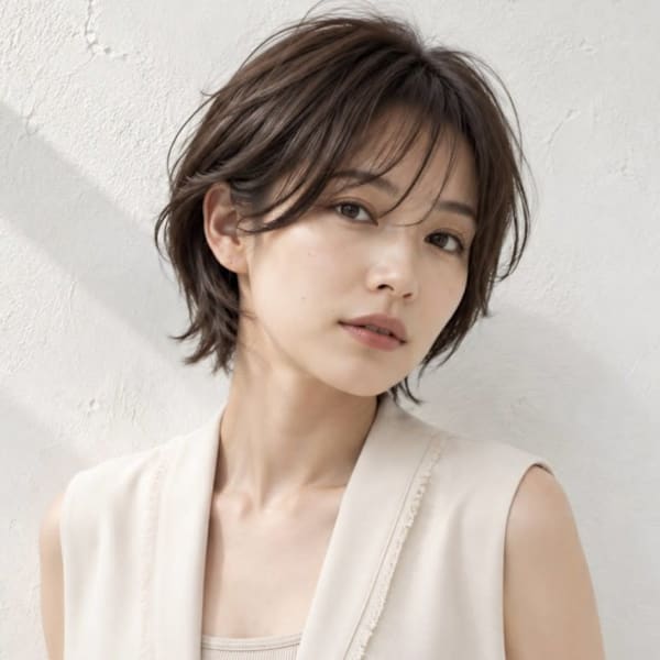 透明感カラー ショートボブ 顔周りカット 髪質改善 20代