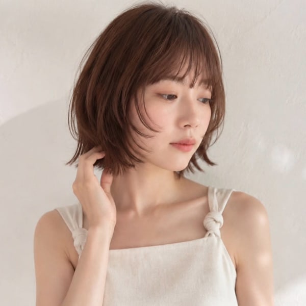 顔周りカット ベージュカラー 髪質改善 透明感カラー 20代