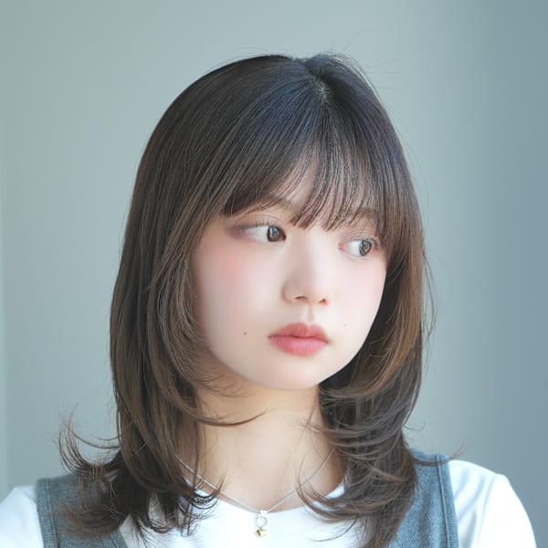 ミディアムレイヤー・ボブ/絶壁解消/20号代/30代/長め |INCEPTION GINZA 銀座