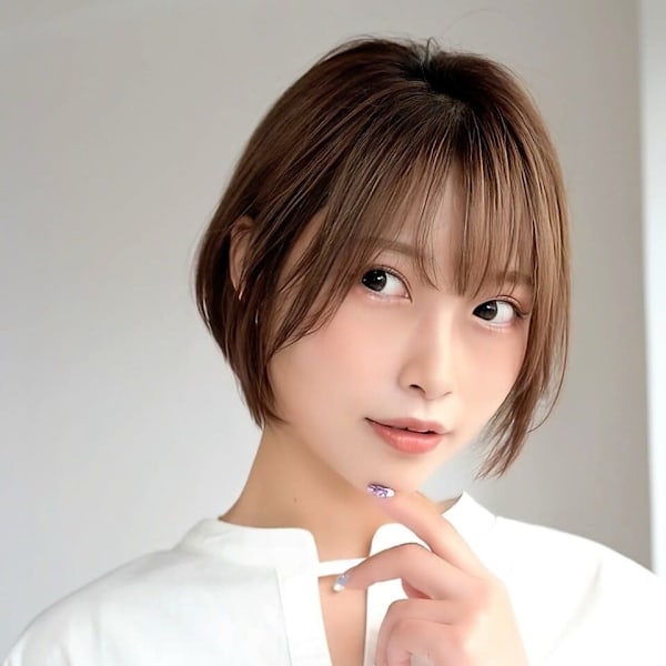大人可愛い◎似合わせカットイメチェンフルバングショート