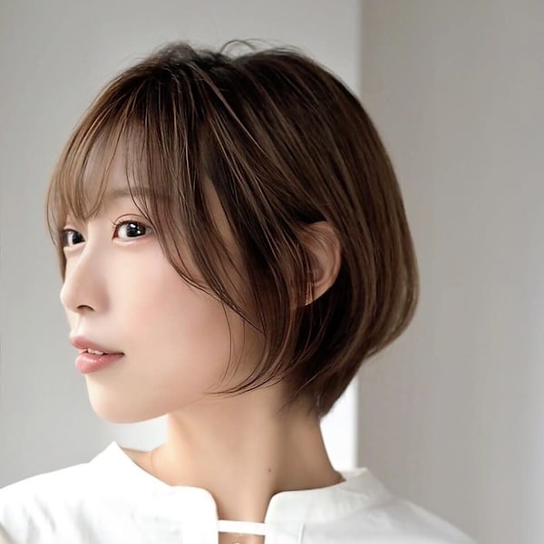 大人可愛い◎似合わせカットイメチェンフルバングショート