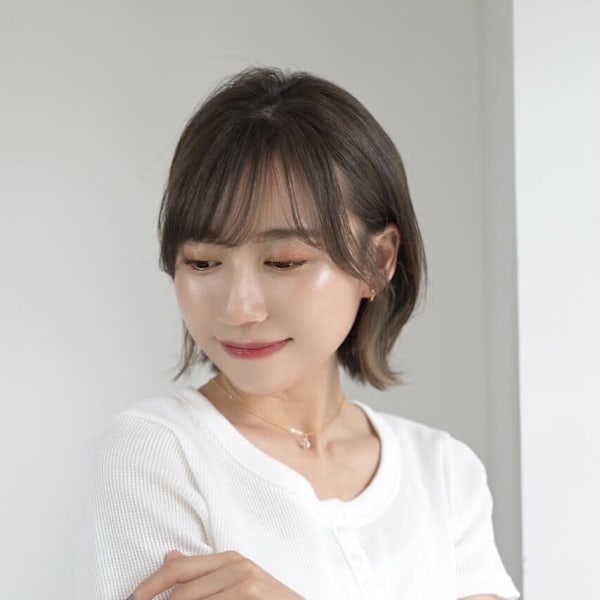 大人可愛い◎似合わせカットイメチェンフルバングボブ