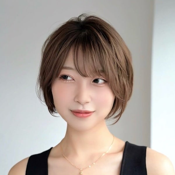 大人可愛い◎似合わせカットイメチェンフルバングショート