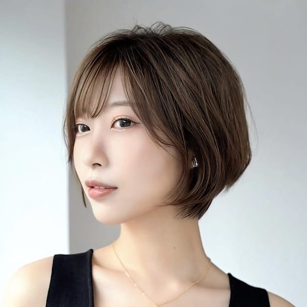 大人可愛い◎似合わせカットイメチェンフルバングショート