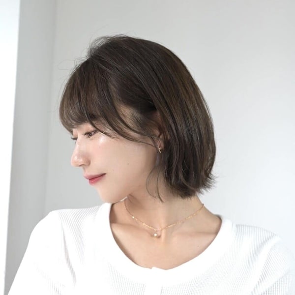 大人可愛い◎似合わせカットイメチェンフルバングボブ