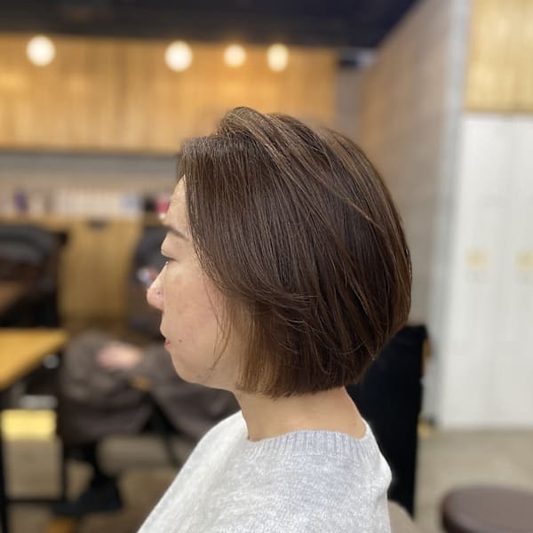 大人女性ボブ艶髪ハイライト/高田馬場/新宿/代々木目白/新大