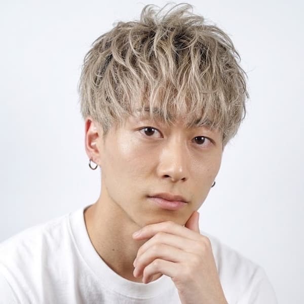 大宮メンズブロンドマッシュ束感ショート