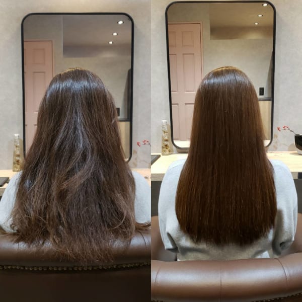 乾燥、傷みや、ダメージでまとまらない髪を髪質改善ケアでまるで素髪ような健康的な髪質に。|縮毛矯正と髪質改善の美容院 SMuK
