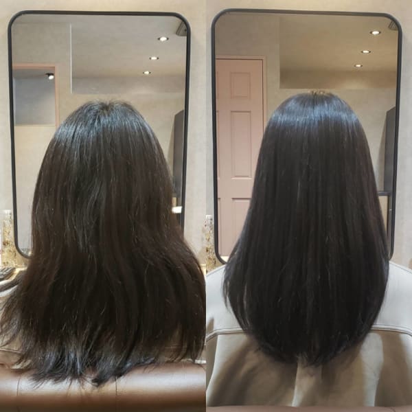 《髪質改善》ストレートケア★ブローでくせやうねりをきれいに伸ばすユニークな縮毛矯正です。|縮毛矯正と髪質改善の美容院 SMuK