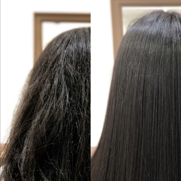 ”癖が強く広がってしまう髪”も縮毛矯正でしっかりまとまるストレートヘアを叶えます。|Ash 豊田店
