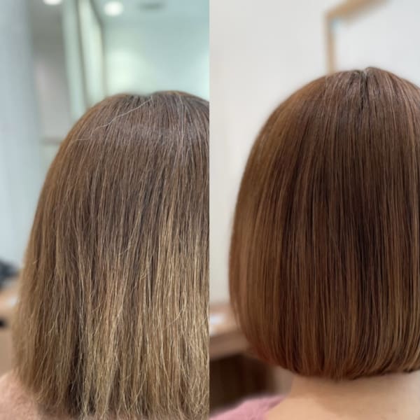 ”ダメージでパサついている髪”には髪質改善トリートメントでしっとりとまとまるヘアに。|Ash 豊田店