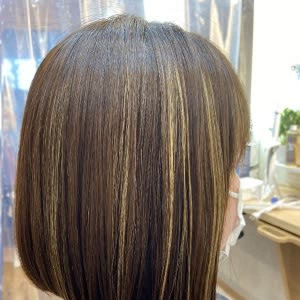 【☆ハイライトカラー!白髪対策にも◎☆】似合わせカット+水カラー+ハイライトWカラー|nina 【ニーナ】三軒茶屋