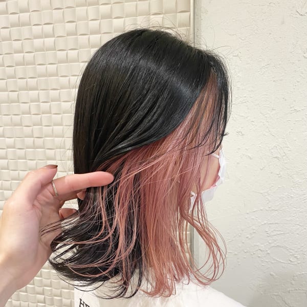 韓国風*トレンドインナーカラー*内側からさりげなく覗くイヤリングカラー|olive's by neolive