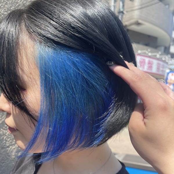 ボブ×インナーカラーのデザインヘア[調布/国領/ボブ/インナーカラー]|Hair Healing Wish