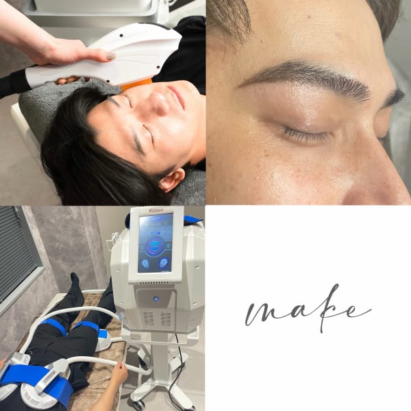 【make心斎橋店】大人気★お得セット★ ヒゲ脱毛+アイブロウ+痩身20分 |make Total Beauty メンズ眉毛|眉毛サロン