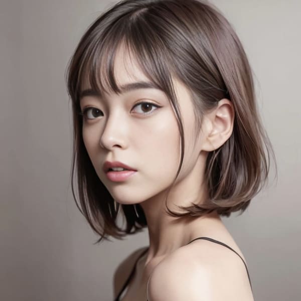 切りっぱなしボブレイヤー|hair make MIKI 上野本店