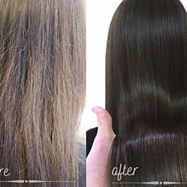 エイジング毛&白髪染めを繰り返しおこなった髪にも、潤いを保ちながらストレート◎あなた史上最高の美髪へ|LaBless ザ北浜PLAZA《髪質改善/ヘッドスパ/オージュア/メンズ歓迎》