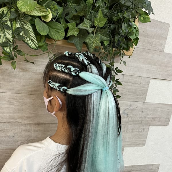 コーンロウ　ダンスヘア　発表会、入学式、卒業式、七五三イベントヘア|ヘアセット&メイクアップ Roquat Salon