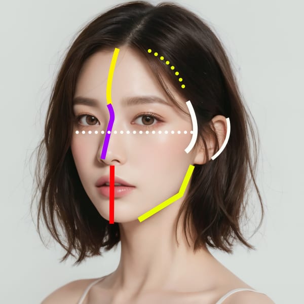 【骨格・輪郭改善カット】骨格や輪郭のコンプレックスや悩み等バランスを重視しカットします。|coco.ange