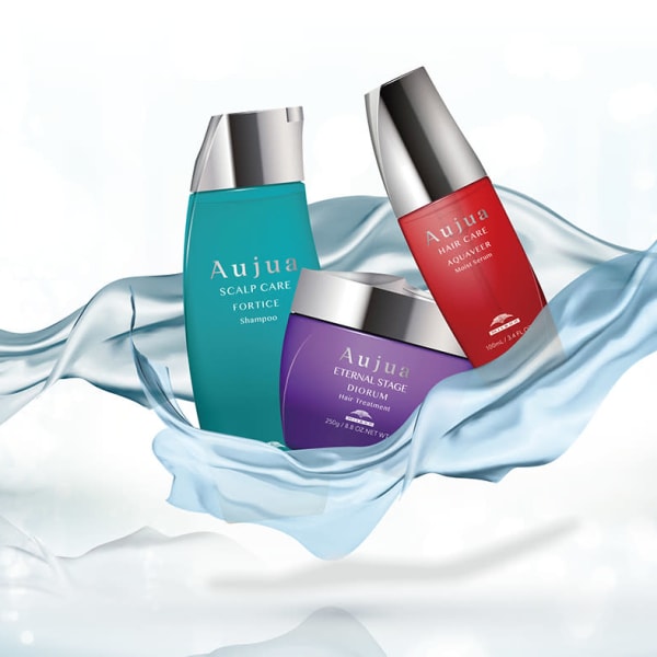 Aujuaシャンプーは頭皮や髪のお悩みに対応した１7種類の豊富なラインナップからチョイスできます♪|guerir enomiya