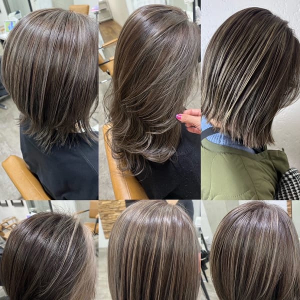 大人気★白髪ぼかしハイライトでおしゃれなデザインカラーが楽しめます♪明るい白髪染めに♪池袋/池袋東口|prize Iris 池袋【プライズ アイリス】池袋駅東口店