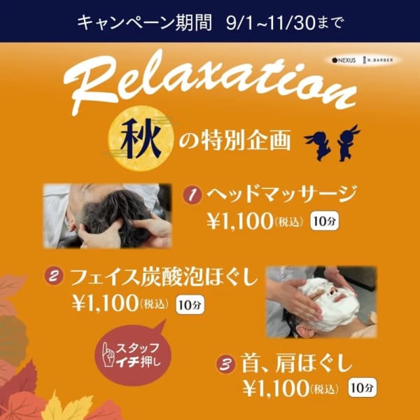 秋のオススメ！|ネクサスエルシティ新浦安店（旧ハンズクルー新浦安理容）