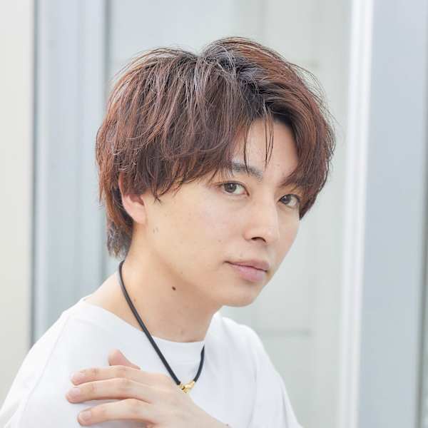 銀座メンズ｜爽やかナチュラルマッシュ　オシャレなヘアカラー　白髪染めもOK  メンズミディアム|ANFINI 銀座（アンフィニー）