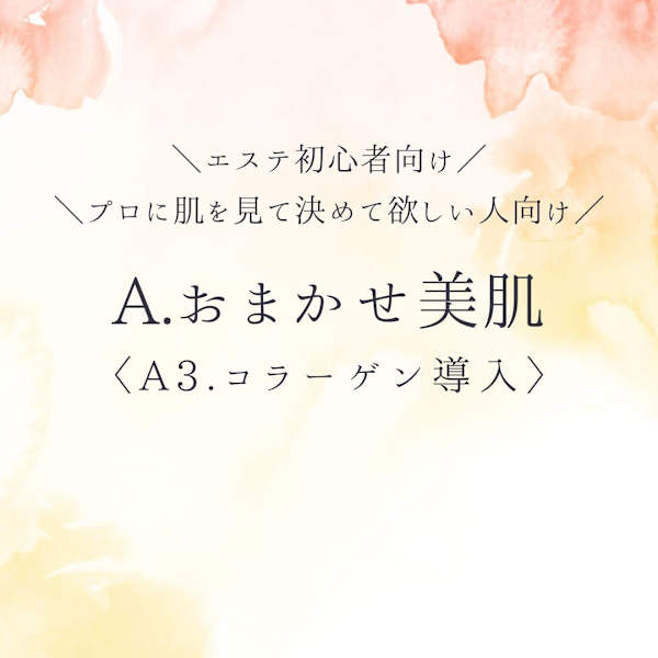 【A.おまかせ美肌〈A3.コラーゲン導入〉】|エステサロン ラウレア