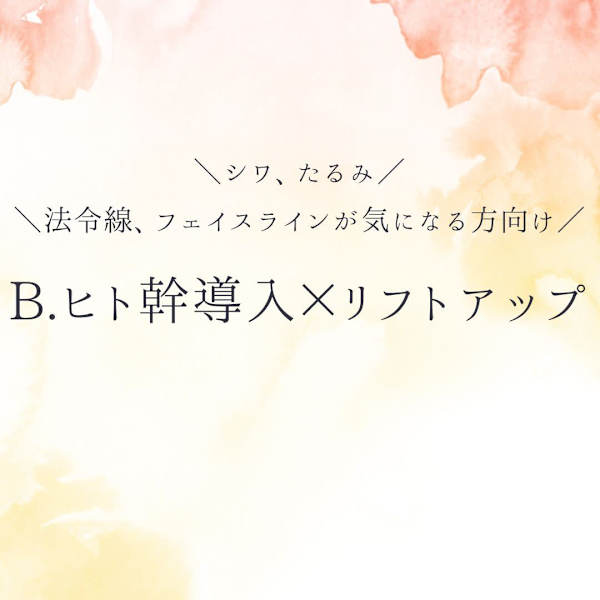 【B.ヒト幹導入×リフトアップ】|エステサロン ラウレア
