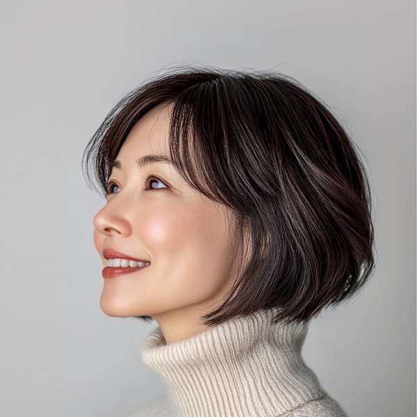 脱白髪染め!白髪を活かすデザインカラーが大人気♪手触り変わるオイルカラーで従来より70%ダメージレス|Glimpse 大濠店